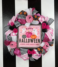 Load image into Gallery viewer, Pink Halloween wreath
