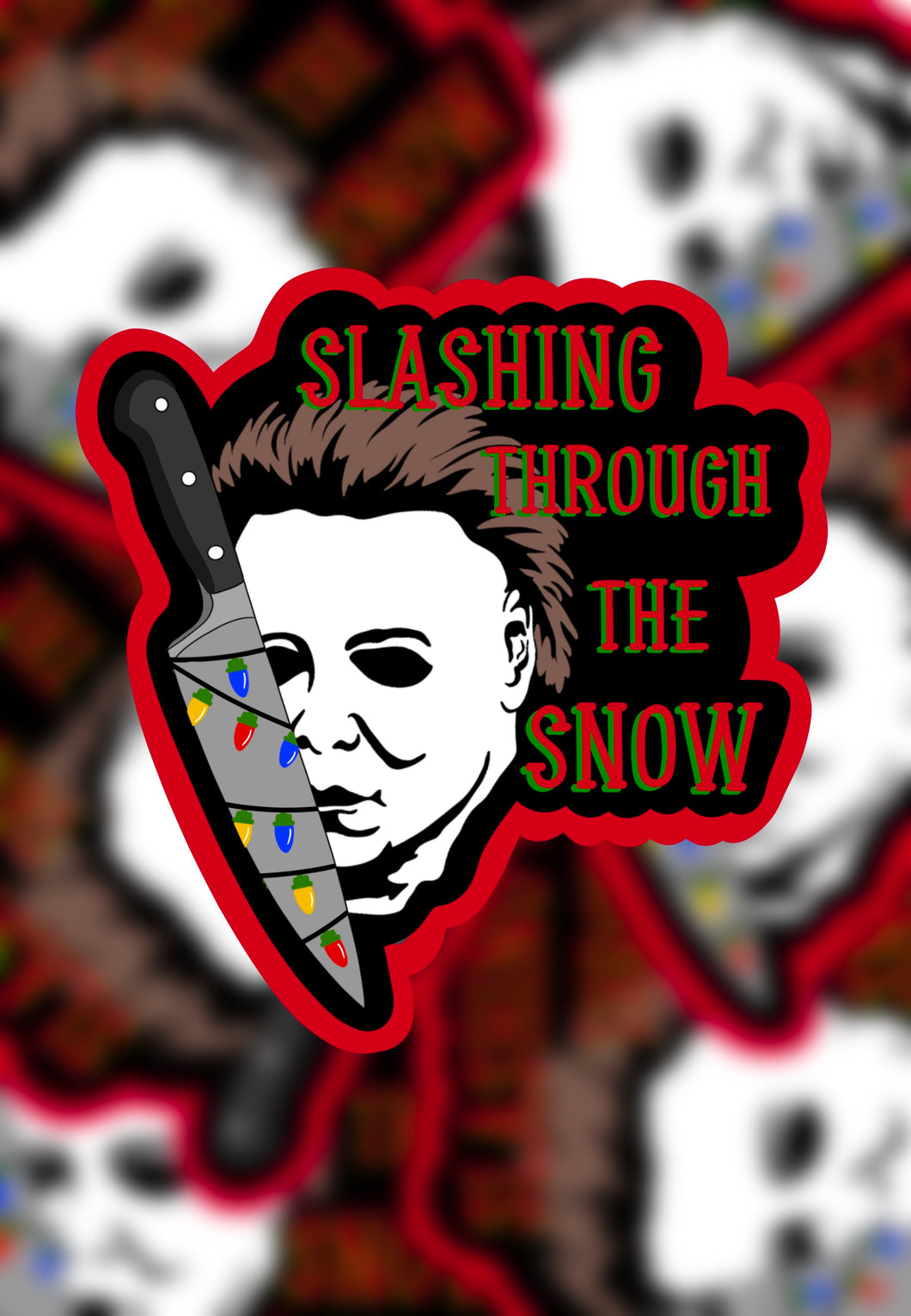 Slashing through the snow sticker