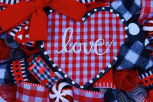 Load image into Gallery viewer, Black &amp; Red Valentines Wreath
