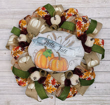 Load image into Gallery viewer, Fall Pumpkin Wreath (green)
