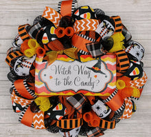 Load image into Gallery viewer, Witch halloween wreath
