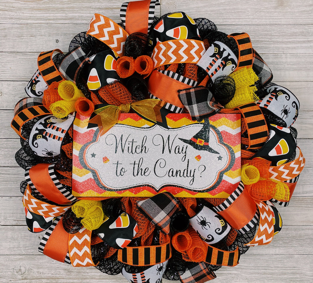 Witch halloween wreath