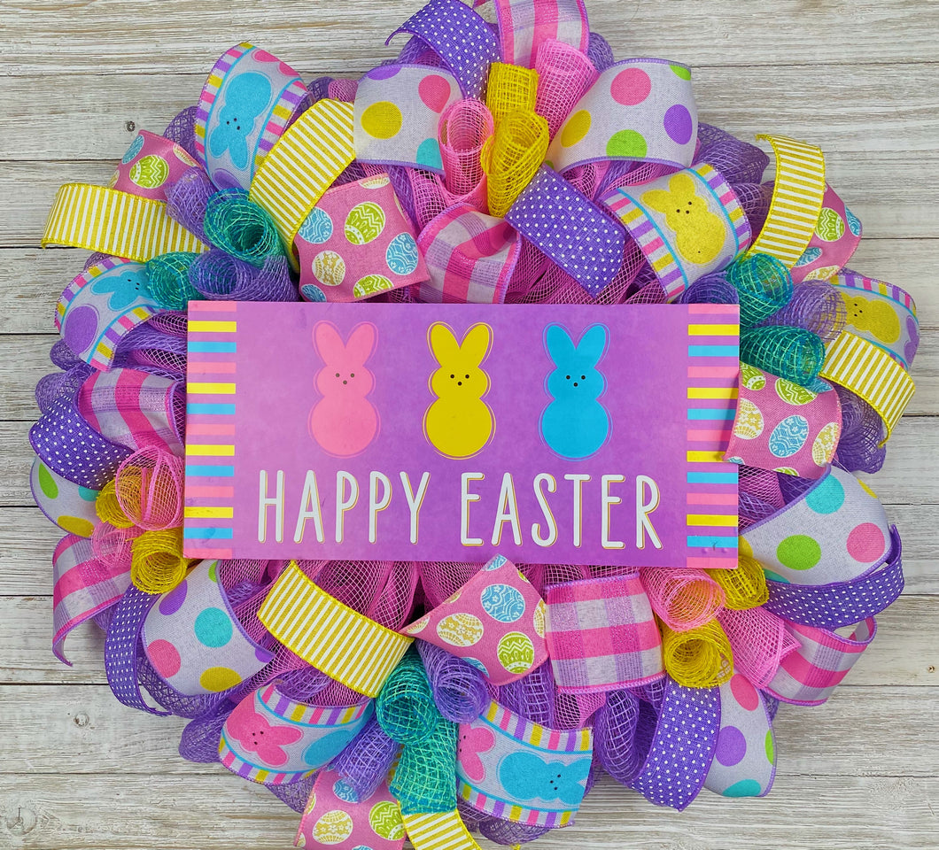 Peeps Easter wreath