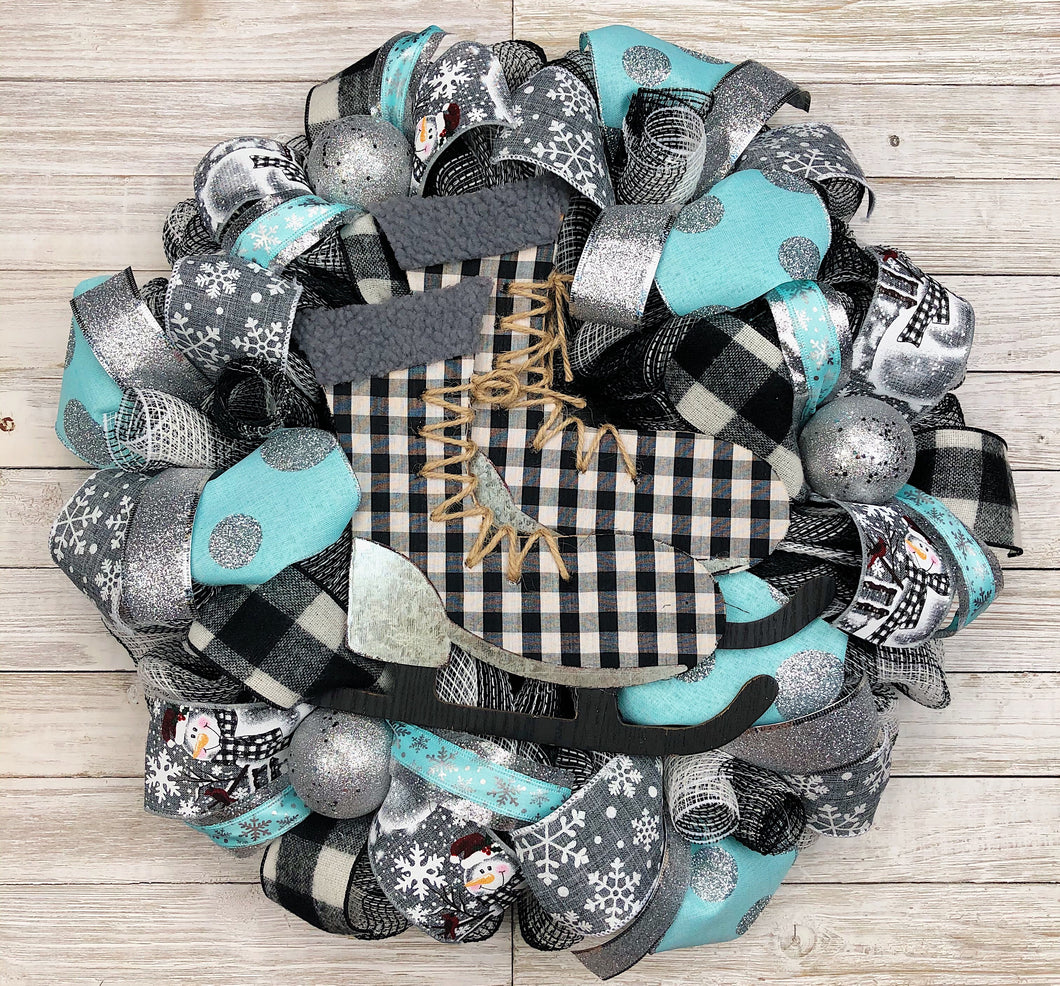 Ice skates wreath