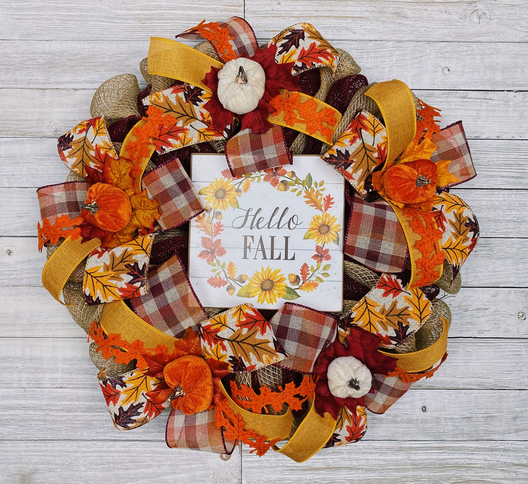 Hello Fall Wreath (Orange)