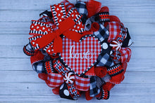 Load image into Gallery viewer, Black &amp; Red Valentines Wreath
