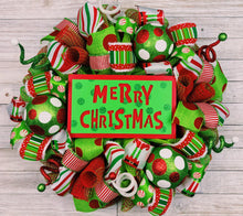 Load image into Gallery viewer, Red &amp; Green Christmas wreath
