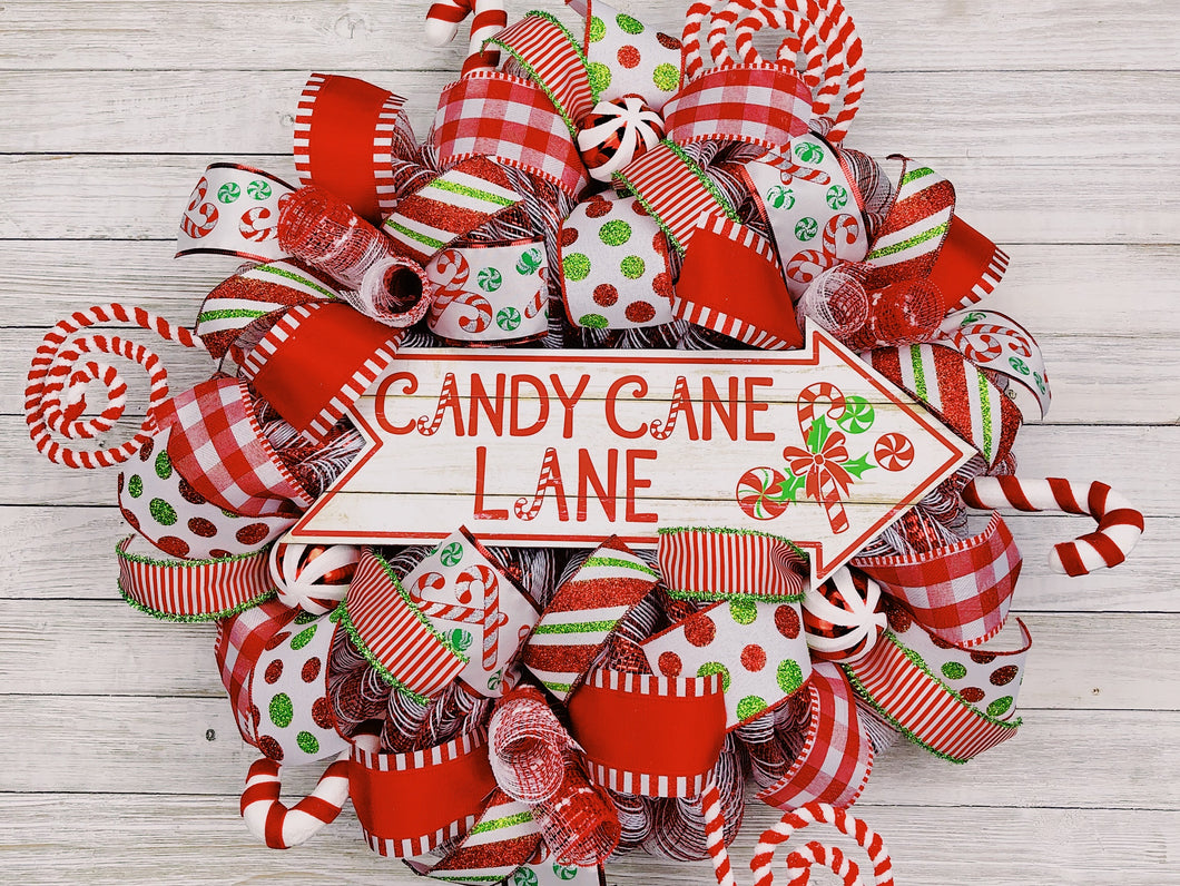 Candy Cane Lane Wreath