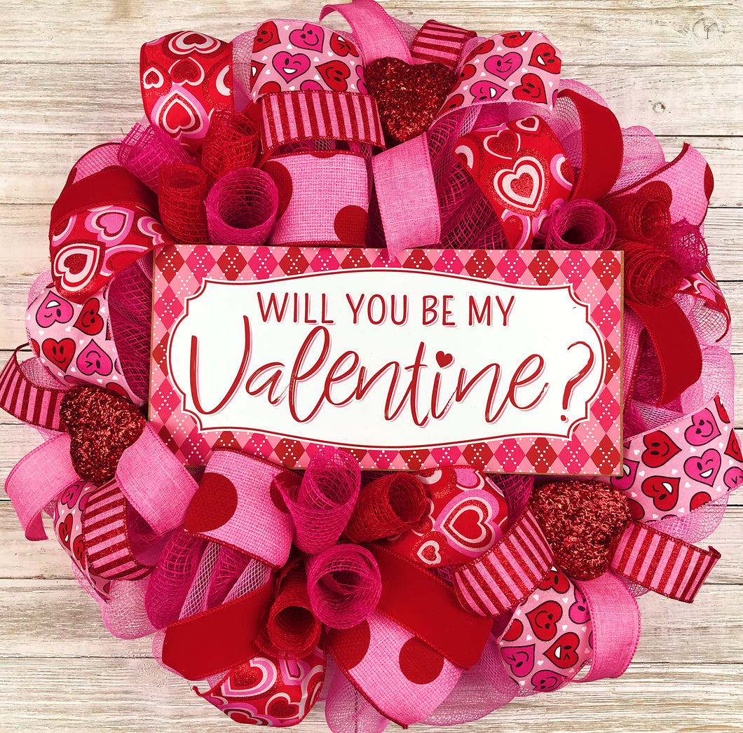 Be my valentine wreath