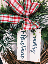 Load image into Gallery viewer, Flocked pine Christmas wreath
