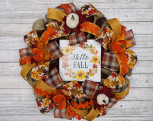 Load image into Gallery viewer, Hello Fall Wreath (Orange)
