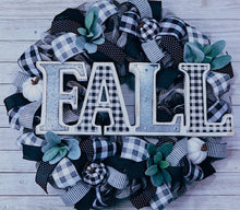 Load image into Gallery viewer, Fall plaid wreath
