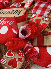 Load image into Gallery viewer, Red &amp; Beige Valentines Day wreath
