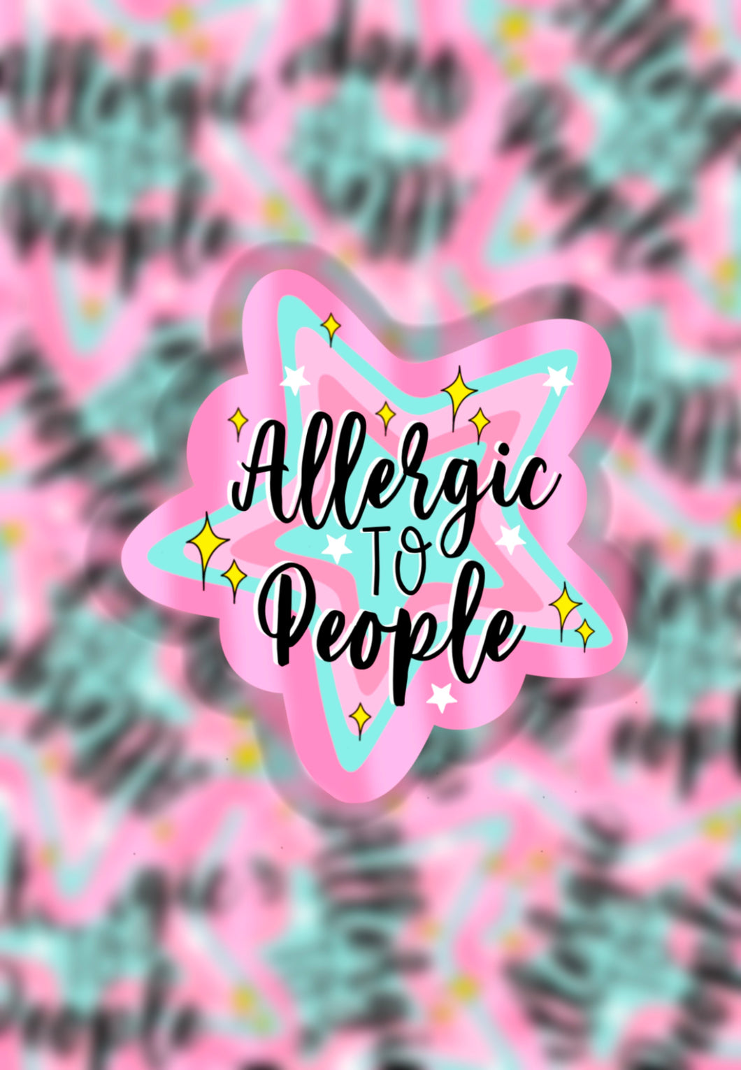 Allergic to people sticker