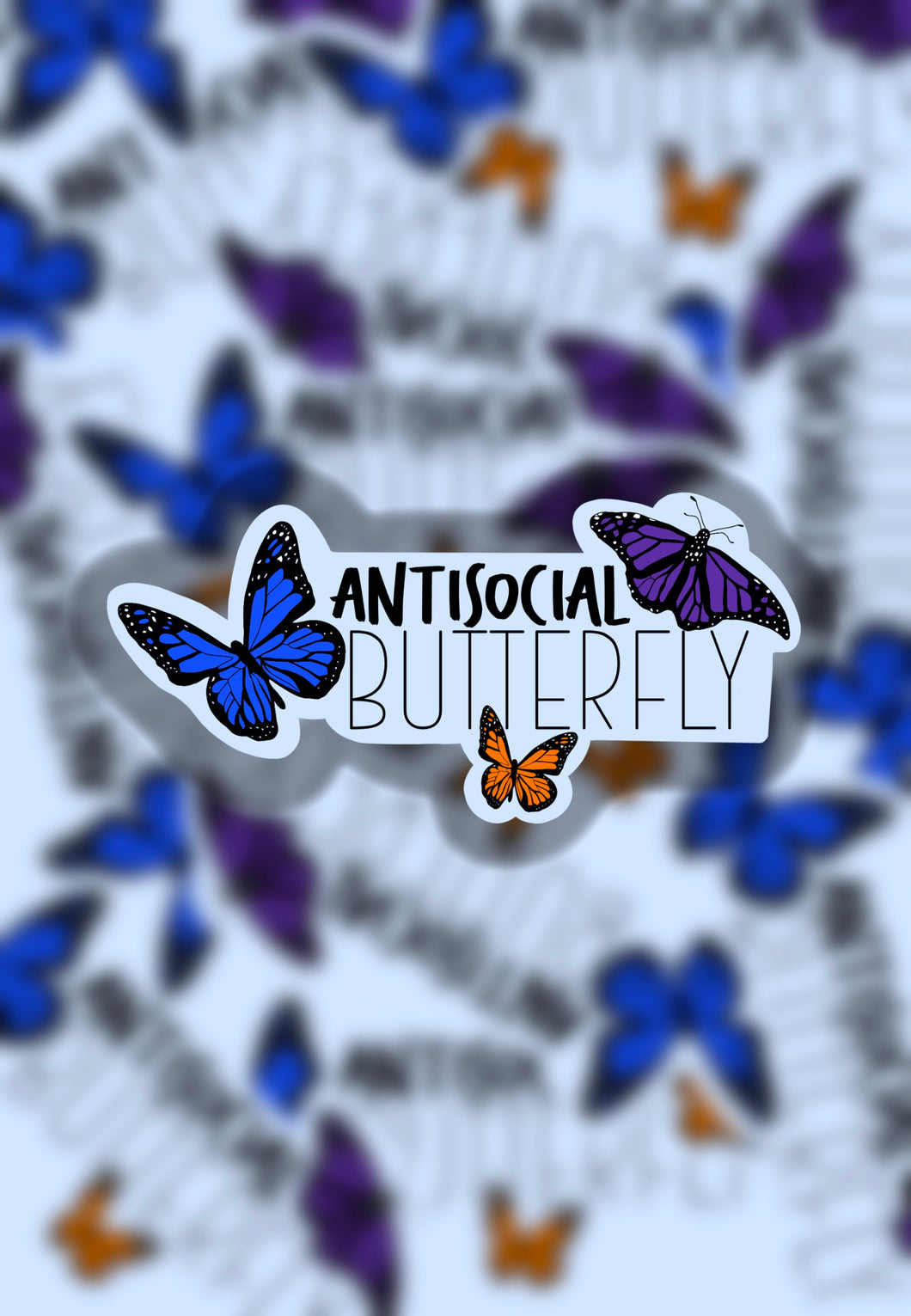 Antisocial Butterfly Sticker