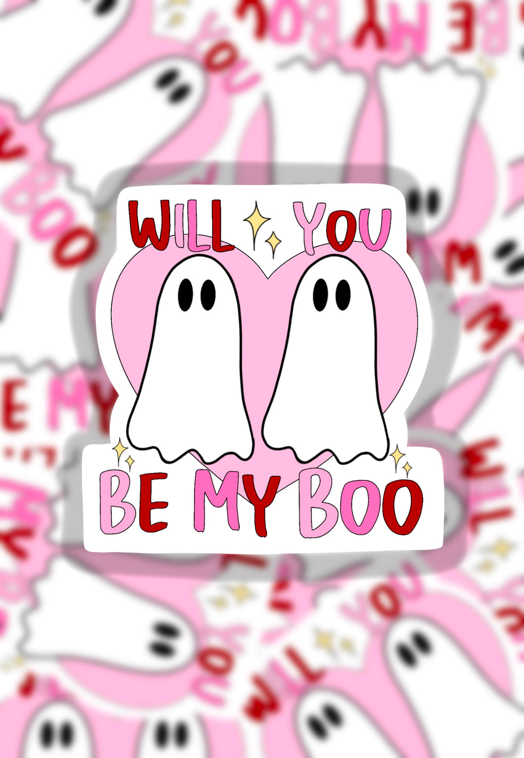 Ghost valentines sticker