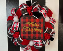 Load image into Gallery viewer, Plaid Christmas wreath
