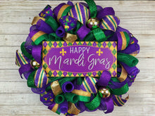 Load image into Gallery viewer, Mardi Gras wreath
