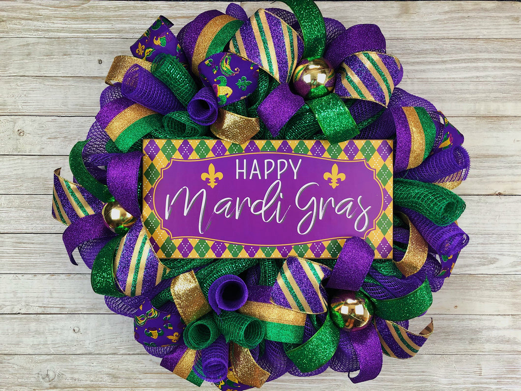 Mardi Gras wreath