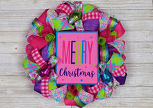 Load image into Gallery viewer, Colorful Christmas wreath
