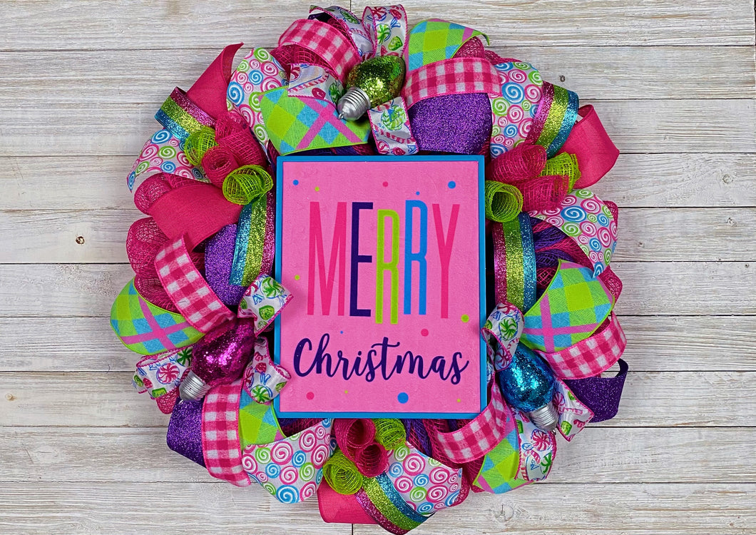 Colorful Christmas wreath