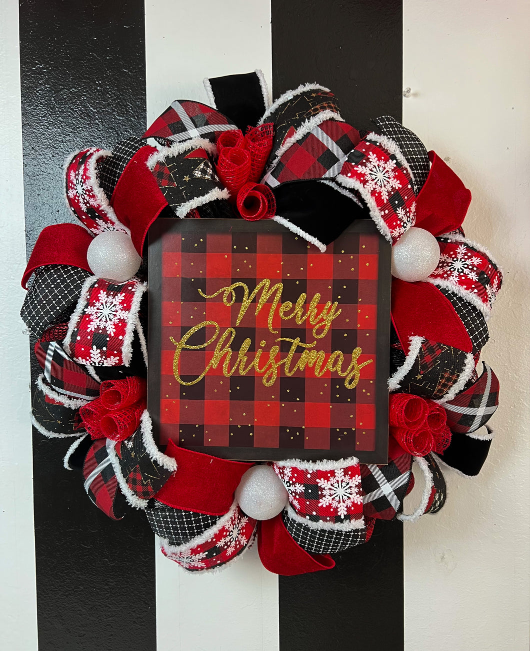 Plaid Christmas wreath