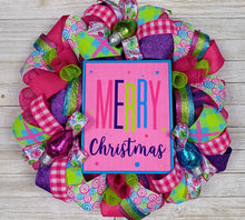 Load image into Gallery viewer, Colorful Christmas wreath
