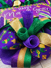 Load image into Gallery viewer, Mardi Gras wreath
